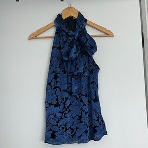 Alice + Olivia Blue Floral Blouse